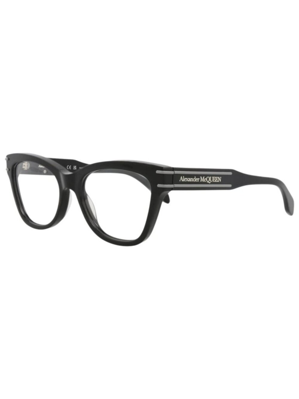 New Alexander McQueen Women's Eyeglasses Cat Eye Recycled Acetate Frame Black